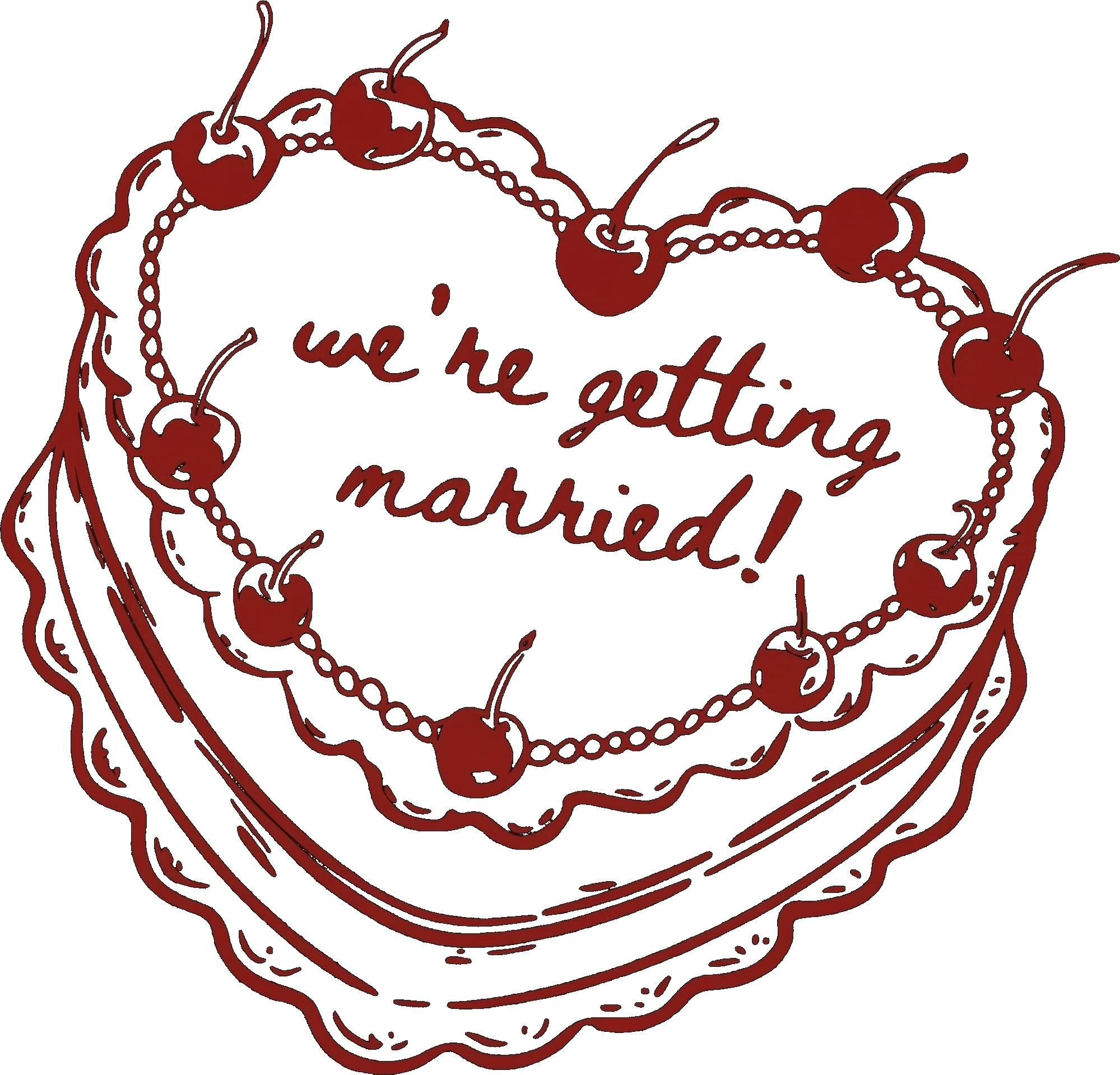 Heart-shaped wedding cake